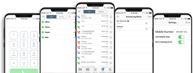 dial pad on iPhone fastmetrics mobile pbx app