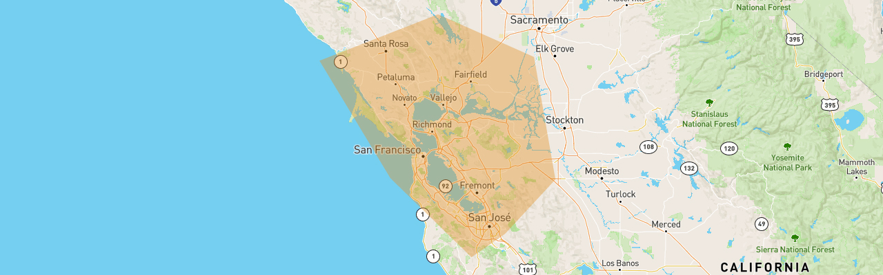 bay area service map