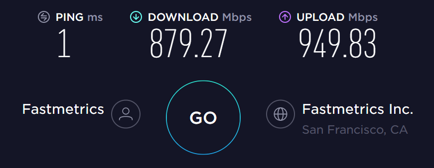 fastmetrics speedtest.net result october 22nd 2019